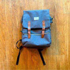 Modoker Large Laptop Utility Backpack Multi-pocket Fashion Bag Gray